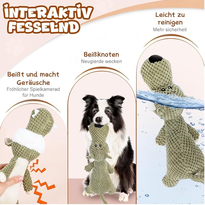 Indestructible Dog Toys,2026 New Durable Plush Dogs Toy for Aggressive Chewers,Squeaky Durable Chew Toy for Indoor Pups Teething, Stuffed Toys for Small Medium Large Dogs (A-Yellow+Grey)