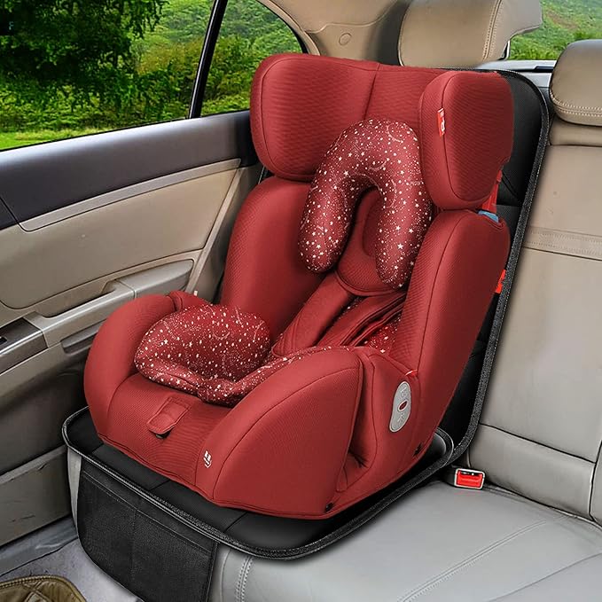 XHYANG Car Seat Protector 1 Pack Car Seat Cushion Mat Thickest Padding,Waterproof 600D Fabric Car Seat Covers for Non-Slip Backing Mesh Pockets for Baby and Pet (Blue, 1 Pc)