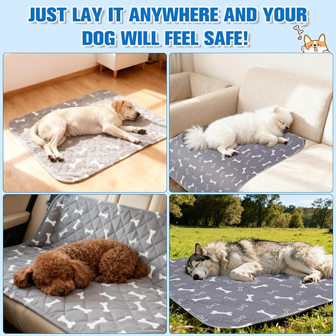 Puppy Pet Pads, Reusable Puppy Pads with pheromones, Washable Pet Pads for Dogs & Cats, Durable Leak-Proof & Anti-Slip Pet Training Pads(S: 16 × 24in)