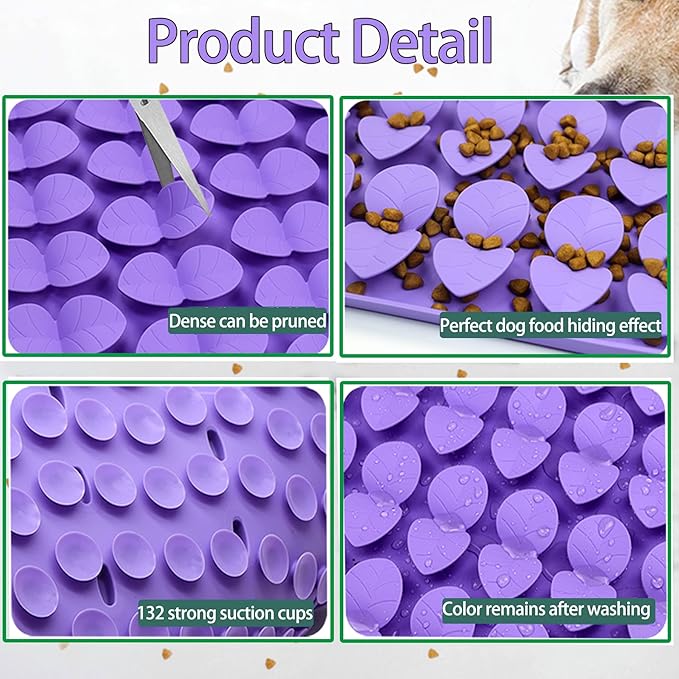 Snuffle Mat for Large Dogs,Silicone Slow Feeder Lick Mat for Slow Down Feeding,Encourages Natural Foraging Skill,Relieving Stress,Interactive Feed Game Toy for All Breed Dogs