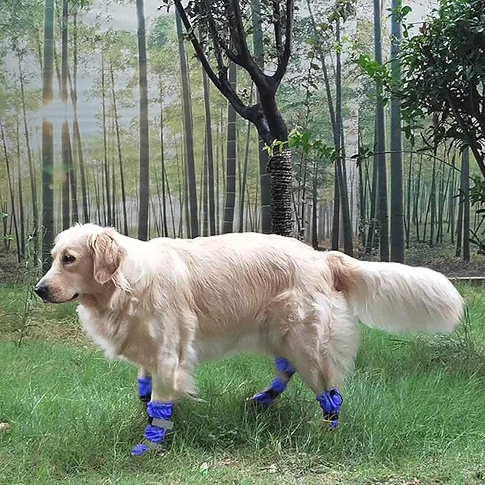 Hipaw Waterproof Dog Boots for Winter Snow Rain,Non-Slip Dog Shoes for Medium to Large Dogs,Extended Cuff Paw Protectors for Outdoor Walking Hiking