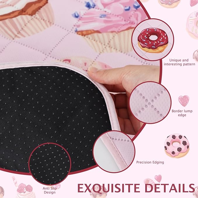 IEUUMLER Washable Pee Pads for Dogs, 2 Pack Cake Pattern Reusable Waterproof Puppy Potty Pads, Non-Slip Absorbent Pet Training Pads for Playpen Crate Bed EU015 Pink Cake, 36x31