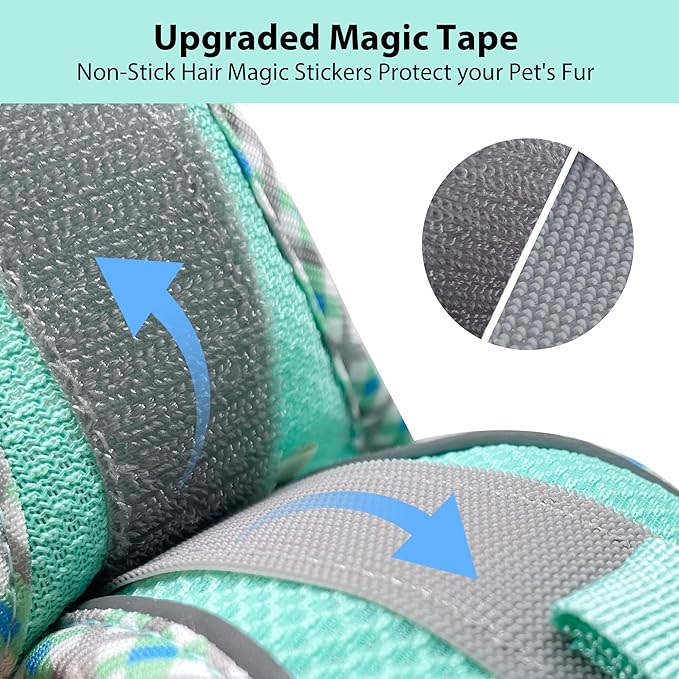 AIITLE Tiny Dog Harness - Lightweight Mesh Step-in Vest for Puppy, Reflective & Escape-Proof Design with High-Stick Magic Tape - Outdoor Use for Chihuahua, Maltese, Shih Tzu(Turquoise-Pink, XXXS)