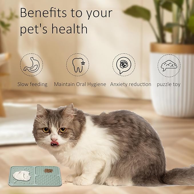 Wingcases Lick Mat for Dogs Cats(2pcs, Small, 5.9") Easy Clean Silicone Licking Pad Slow Feeder for Pets with Suction Cups, Enrichment Accessories Anxiety Boredom Relief, Keep Them Busy for Bathing