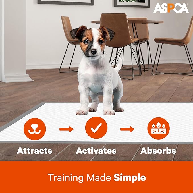 ASPCA - Scented Puppy Pads | Extra Absorbent Dog Training Pads for Cats & Dogs | Leak-Proof Layers | Odor Control & Quick-Dry | Non-Slip & Tear-Resistant | Travel Friendly | Pack of 150 | Size 22"x22'