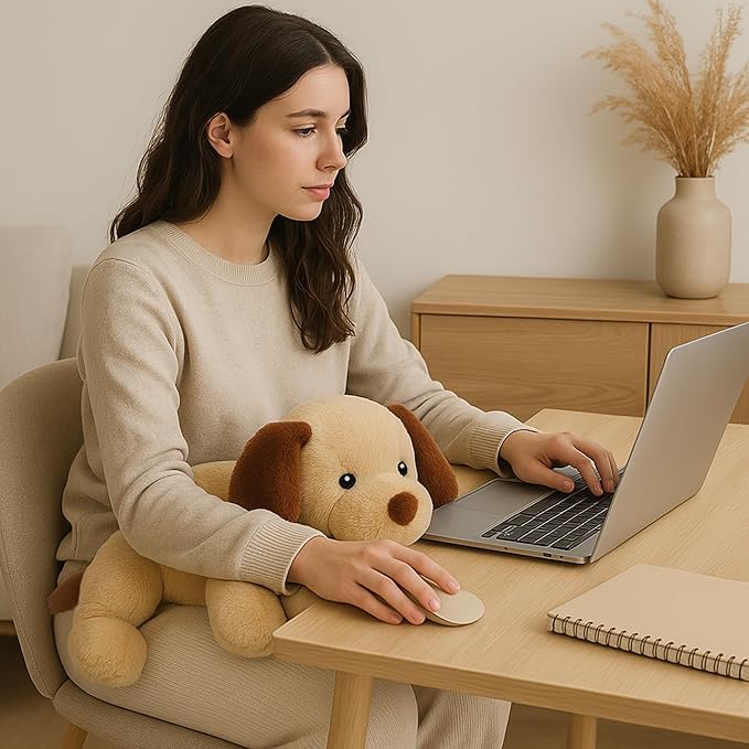 WEIGEDU Large Weighted Puppy Dog Stuffed Animal Plush Toy for Kids and Adults with Embroidered Eyes and Removable Weight Pack - 28 Inches, 5 lbs
