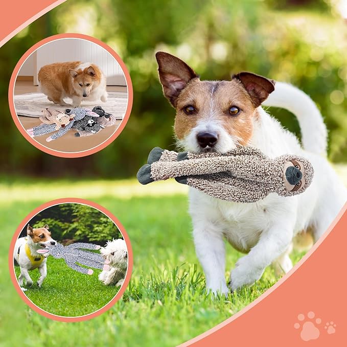 Shuse No Stuffing Dog Toys for Large Dogs, Squeaky Crinkle Interactive Dog Animals Toys, Plush Teething Toys to Keep Them Busy, Cute Funny Dogs Gifts for Small Medium Large Breed