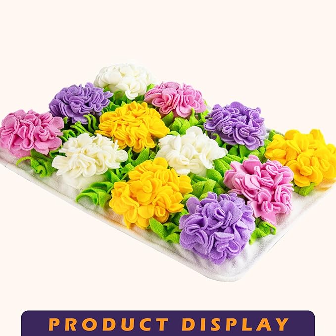 Snuffle Mat Flowerball - 23.62" x 15.75" Dog Sniffing Mat for Smell Training & Slow Eating