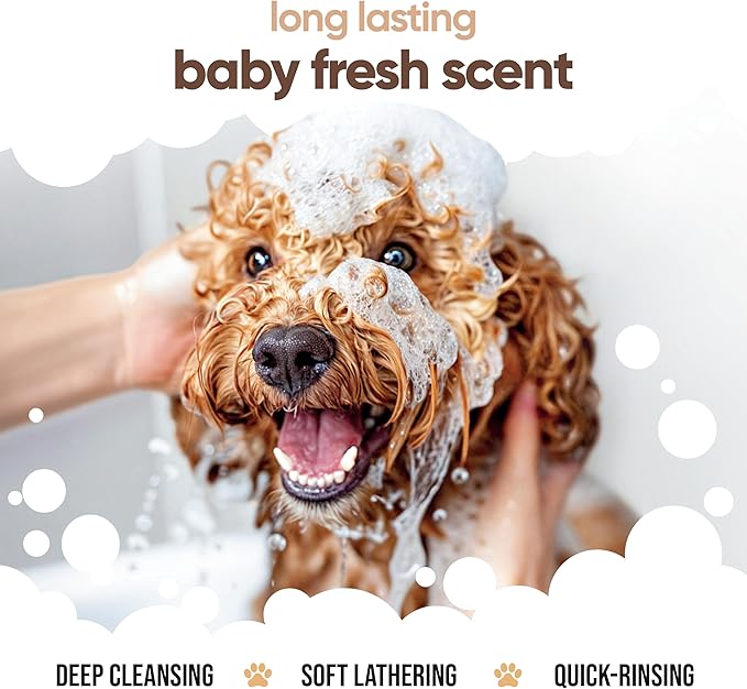 Vanilla & Shea Butter Dog Shampoo - (16.90oz) Itch Relief & Dog Shampoo Sensitive Skin Care, Dog Shampoo and Conditioner, Premium Dog Grooming Supplies for All Breeds