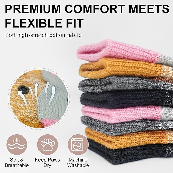 BEAUTYZOO Dog Socks to Prevent Licking Paws, Dog Shoes for Hot Pavement Small Medium Large Senior Dogs Booties, Non Slip Dogs Boots & Paw Protectors for Hardwood Floors Traction Control Indoor