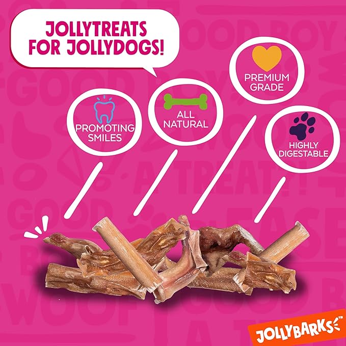 Jolly Barks Bully Sticks for Small Dogs (1lb Bag) All Natural, Single Ingredient Bully Sticks for Puppies to Medium Dogs (Bully Bites)