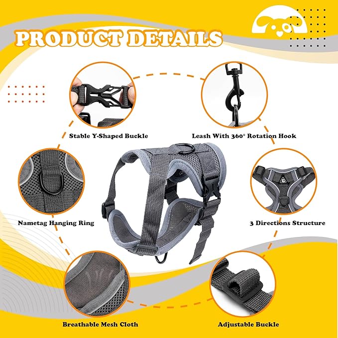 PetnBeyond Kitten Harness and Leash Set - Secure, Comfortable Control with Breathable Mesh Jacket - Adjustable Vest for Safe Walks with Reflective Strips - Kitty Escape Proof Kit (Medium, Pink)