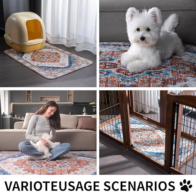 Dog Pee Pads Training Pads Upgrade Triple Thickness All-Purpose Super Absorbent & Leak-Proof, Quick Dry and Leak-Proof and Odor Control (Brick/Blue, 24" x36"x2PCS)