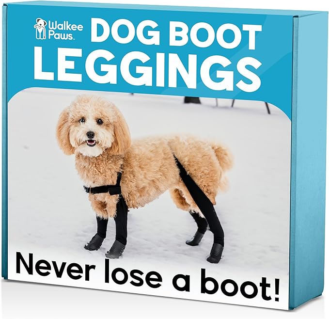 100% Waterproof Dog Boots Connected to Leggings so They Stay on. Easy-On Paw Protectors with Chest Strap for Rain & Snow, Anti-Slip Traction, Adjustable Fit, Machine Washable (Black, XS - Short)