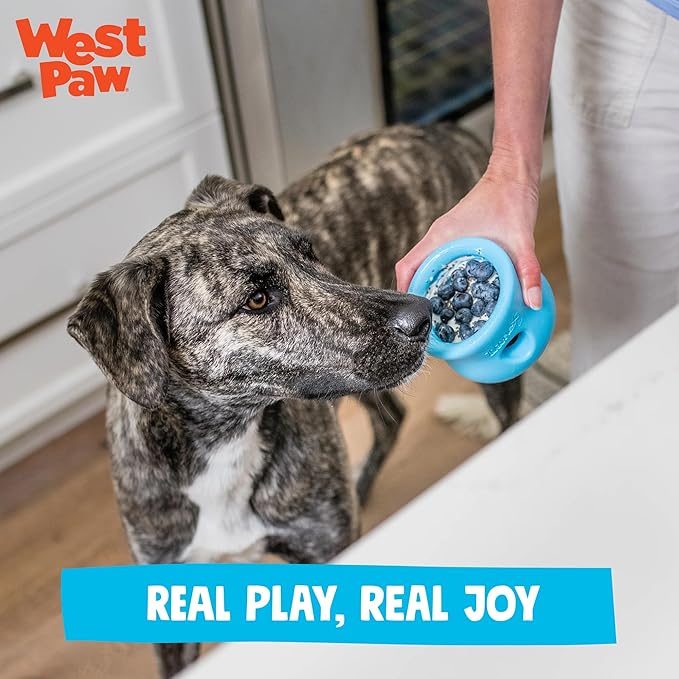 WEST PAW Toppl Durable Dog Treat Puzzle Toy for Large Dogs- Engaging Interactive Chew Toy for Mental Stimulation, Slow Feeding- One and Quarter Cup Capacity - Cardinal Red, XL