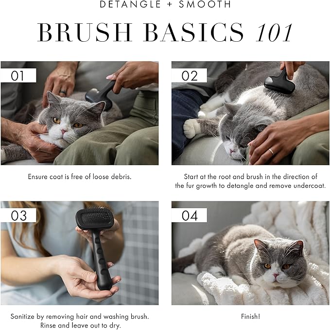 Tweezerman Dog and Cat Slicker Brush for Pets, Grooming Brush with Coated Bristles to Prevent Scratching and Ergonomic Handle