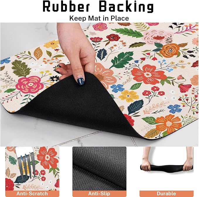Absorbent Pet Dog Bowl Mat for Food and Water, Pet Cat Food Feeding Mat with Non Slip Rubber Backing, Dog Food Mats for Floors Waterproof, 24"x32"