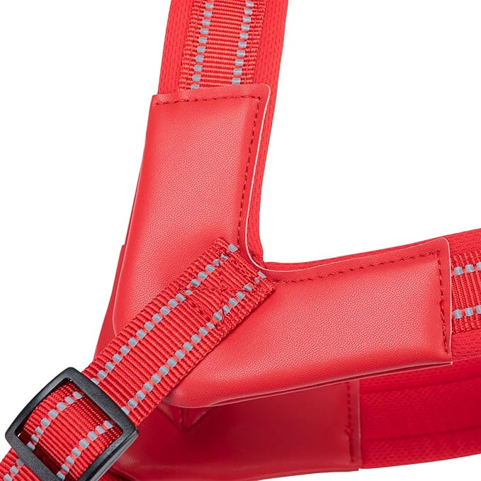 EXCELLENT ELITE SPANKER No Pull Dog Harness Step-in Adjustable Reflective Vest Soft Padded Easy Pet Chest Strap with Leash Clips for Small Medium Large Dogs Walking Training(Red-XL)