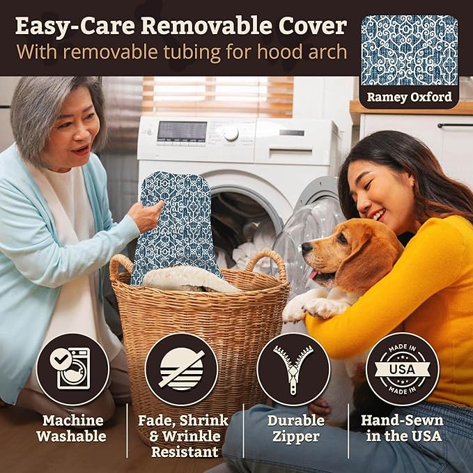 Snoozer Pet Products Luxury Rectangle Cozy Cave, Wag Collection, Large, Ramey Oxford
