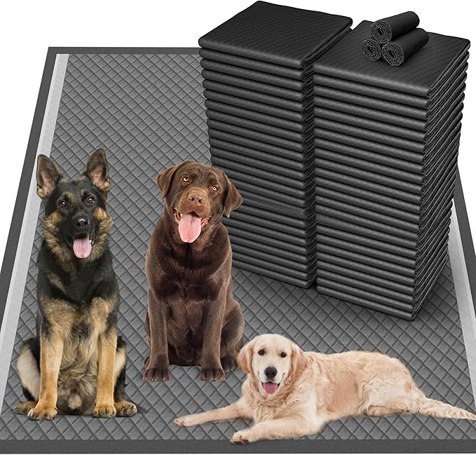 36"x36" Activated Charcoal Pee Pads for Dogs , 200 Count, Extra Large, Super Absorbent, Leakproof and Odor Resistant, Disposable Puppy Pads, Pet Training Pads, Potty Pads