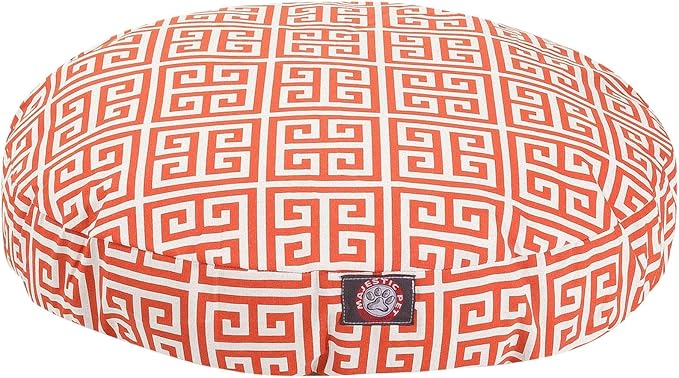 Orange Towers Large Round Indoor Outdoor Pet Dog Bed With Removable Washable Cover By Majestic Pet Products