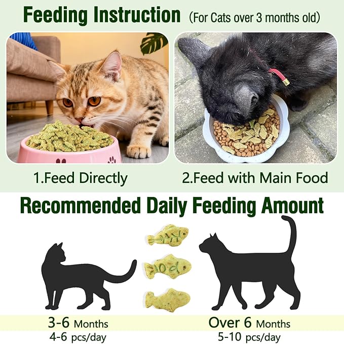 HavenJanny 13.4oz/380g Cat Grass Treats, Cat Dental Treats Hairball Control, Chicken Catnip Cats Grass Flavor, Cats Treat Snacks Biscuits for Teeth Cleaning Training