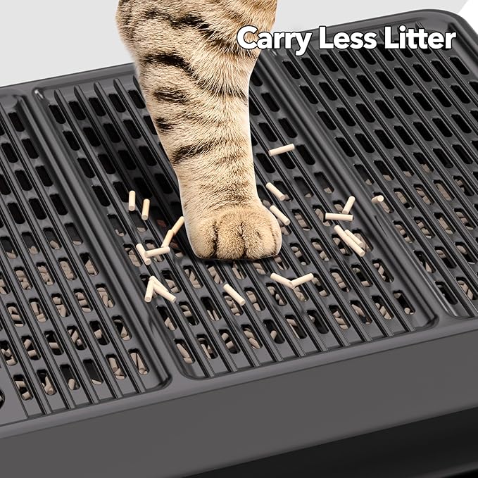Cat Litter Box Mat Step/Ramp - Large 16"x11" Anti-Tracking Cat Litter Catcher Mat Double Layer Washable Kitty Trapping Tary Easy Clean, Also for Kitten & Elderly Cats Ramp
