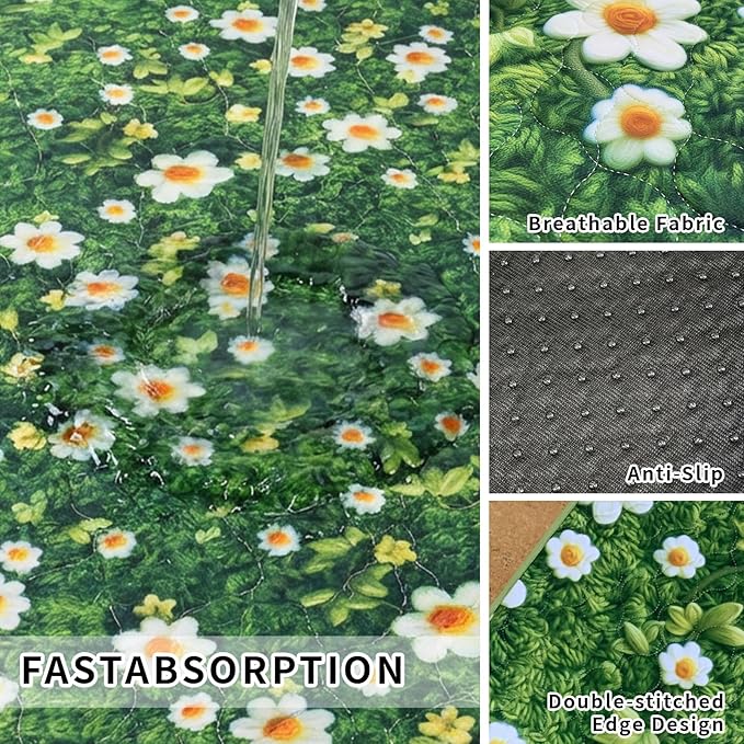 Dog Pee Pads Training Pads Upgrade Triple Thickness All-Purpose Super Absorbent & Leak-Proof, Quick Dry and Leak-Proof and Odor Control (Yellow Daisy on Green, 36" x72"x2PCS)
