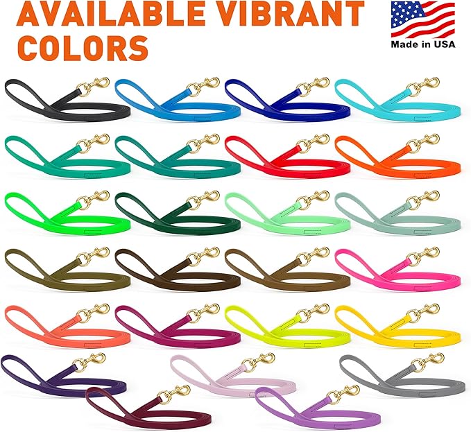 Viper Biothane K9 Working Dog Leash Waterproof Lead for Tracking Training Schutzhund Odor-Proof Long Line with Solid Brass Snap for Puppy Medium and Large Dogs, 10ft Merlot Burgundy