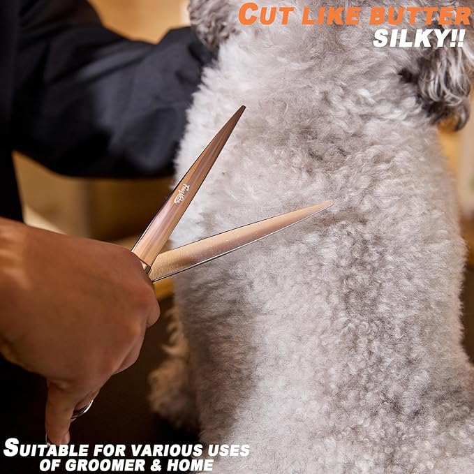 High-end Professional Dog Grooming Scissors Pet Grooming Shears 8 Inches Extremely Very Sharp Made Of Stainless Steel Alloy By Hand For Dog Cat Groomer