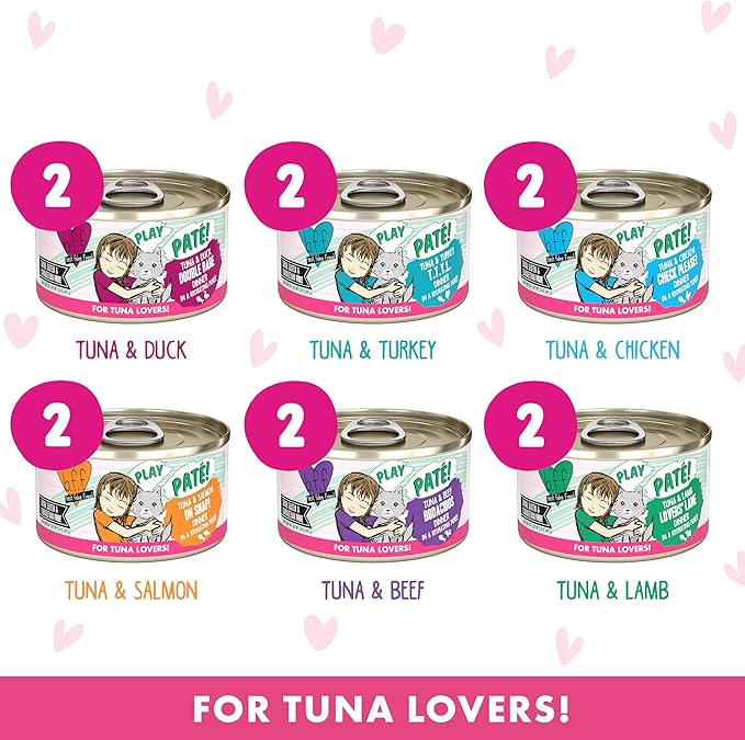 Weruva B.F.F. Play - Best Feline Friend Paté Lovers, Aw Yeah!, Pinky Promise Patés! Variety Pack, 2.8oz Can (Pack of 12)