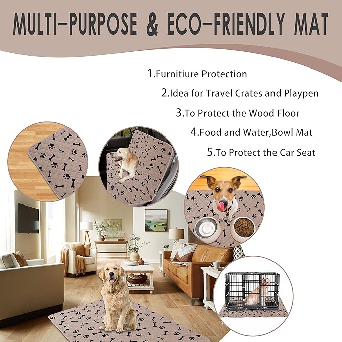 Waterproof Dog Bed Cover - nanbowang Pet Blanket Sofa Couch Furniture Protector for Kids Children Dog Cat, Reversible (40x50 Inch Pack of 1, Beige)