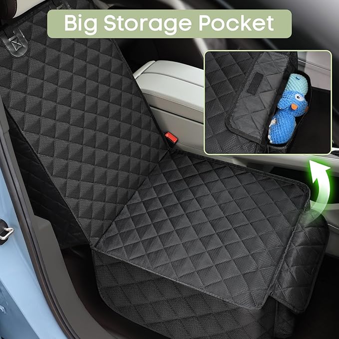 Dog Car Seat Cover, 2 Pack Waterproof Pet Front Seat Car Cover, Full Protection Dog Seat Protector with Side Flaps, Universal Size for Cars, Trucks, SUVs