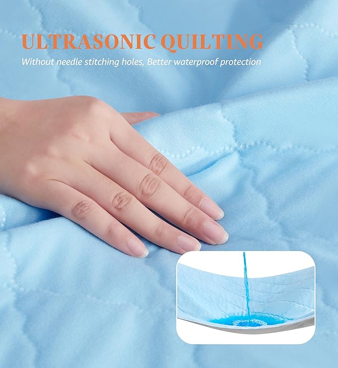 Ultimate Washable Underpads - Heavy Absorbency, Waterproof Reusable Incontinence Pads for Adults, Kids, Elderly & Pets - Bedwetting Pads for Bed, Couch, Sofa, Floor (White, 34 x 36 Inches, Pack of 4)