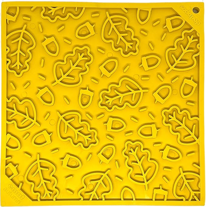 SodaPup Autumn eMat – Durable Enrichment Feeder Made in USA from Non-Toxic, Pet-Safe, Food Safe Rubber for Mental Stimulation, Avoiding Overfeeding, Fresh Breath, Digestive Health, Calming, & More