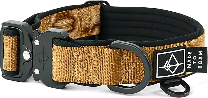 MADE TO ROAM Comfort Collar - Adjustable Nylon Dog Collar with Soft Comfortable Padding, Light Aviation Aluminum Metal Buckle for Small, Medium and Large Dogs (Michigan Autumn, Size 0)