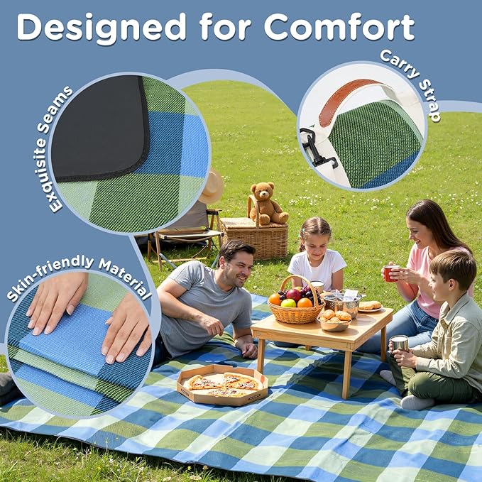 Waterproof Picnic Blanket Outdoor Camping Beach Mat Extra Large Foldable Car Essential Roadtrip Gadget Rv Accessories Glamping Tent Gear Must Haves Hiking Stuff Backpacking Necessities Gift