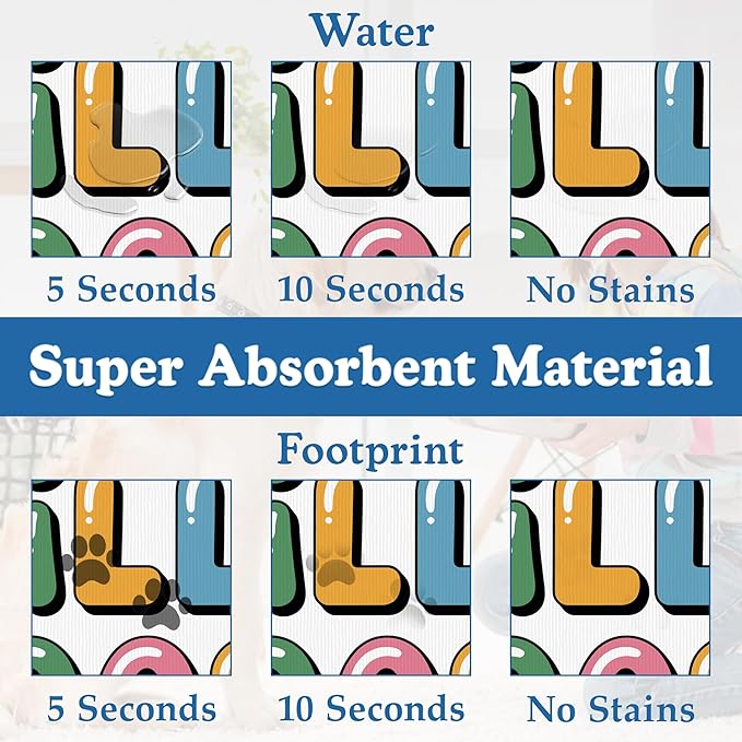 Silly Goose Pet Food Mat for Cats and Dogs–Christmas Stocking Absorbent Quick Dry Feeding Placemat, Non Slip Rubber Base, Waterproof Bowl Mat for Indoor Use, Pet Supplies 12"x20"