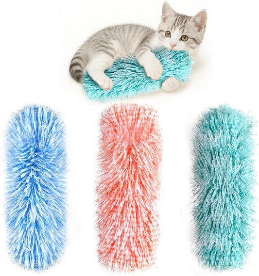 Petinstinct 3 Pack Cat Pillow Toys with Catnip, Soft Plush Crinkle Cat Kicker Toys, Interactive Indoor Kitten Chew Toys for Kitty Exercise, Catnip Toys, Promotes Self Play