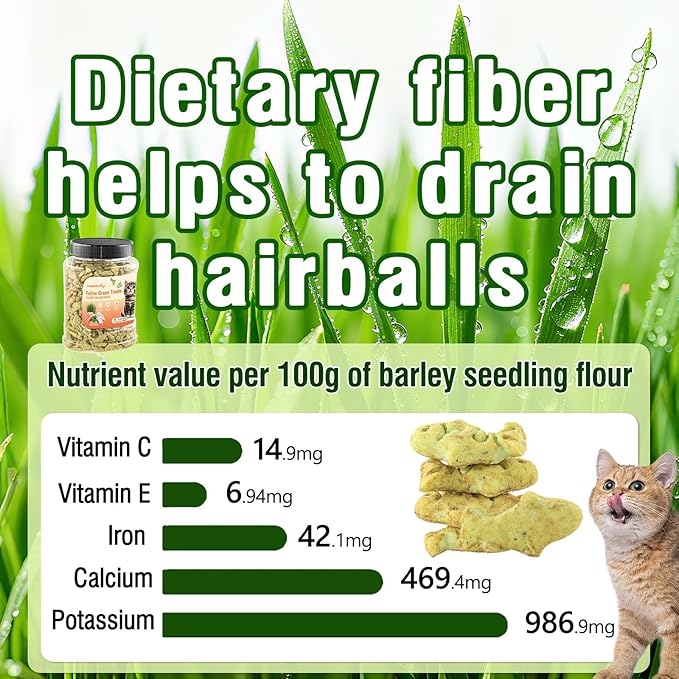 HavenJanny 13.4oz/380g Cat Grass Treats, Cat Dental Treats Hairball Control, Chicken Catnip Cats Grass Flavor, Cats Treat Snacks Biscuits for Teeth Cleaning Training