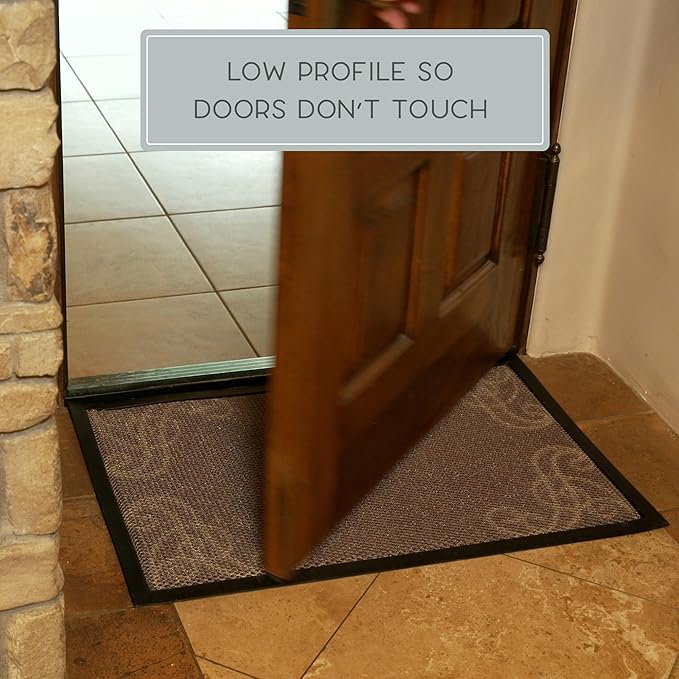 Bernini Aqua-Terra Waterproof Shoe Scraper Dog Mat, Heavy Duty Mud Mat with Quick Dry Mesh, Stain Resistant Rubber, Low-Profile Dirt Grabber, Indoor/Outdoor Dog Doormat for Muddy Paws, 36"x 24"