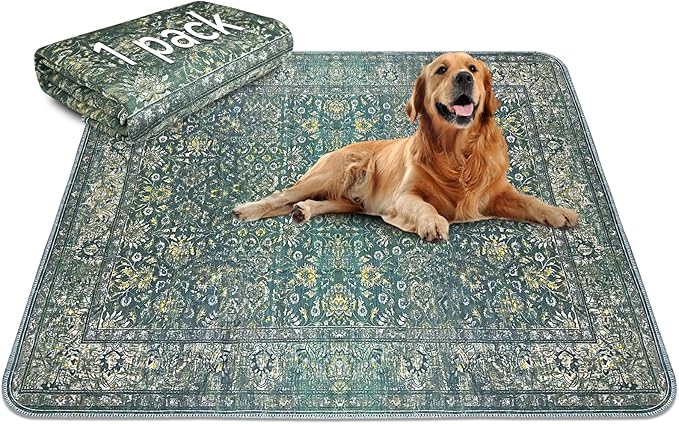 Washable Pee Pads for Dogs, Reusable Non-Slip Puppy Pads 72'' x 72'' with Super Absorbent, Waterproof Rug for Training Travel Whelping Housebreaking Incontinence Crate