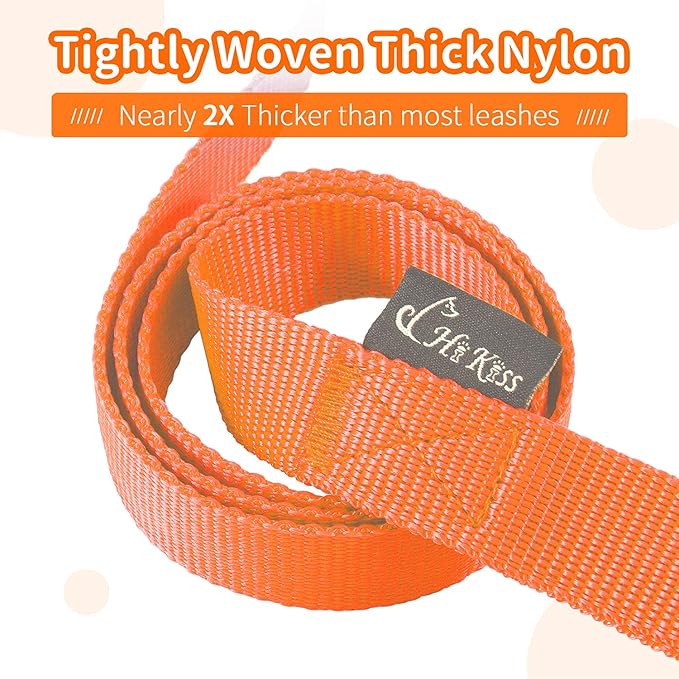 HIKISS Long Dog Leash Obedience Recall Training Agility Lead with Thickening Material for Large Dog - 15ft 20ft 30ft 50ft 100ft Training Leash(Orange 30ft)