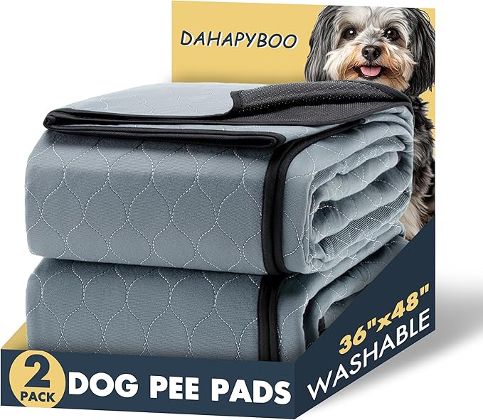 Washable Pee Pads for Dogs,2Pack Reusable Puppy Pads for Dogs,36x48 Non-Slip Waterproof Pet Training Pads for Crate, Playpen, Bed, Sofa,Whelping Box, Potty Training
