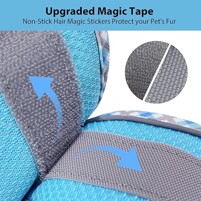 AIITLE Teacup Puppy Harness with Leash - Adjustable Soft Vest with Magic Tape & Reflective Safety Strips, Easy-Put-On for Poodles, Pomeranians - Gym, Hiking, Travel (Blue, S)
