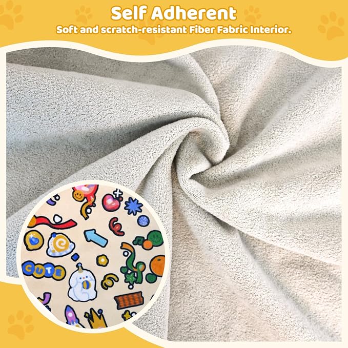 Cat Grooming Wrap & Dog Restraint Bag with Pet Nail Clippers Kit, 32x32in Self Adhesive Cat Wrap for Nail Clipping Multifunctional Care, Anti-Escape Soft Blanket Swaddle Within 22lbs