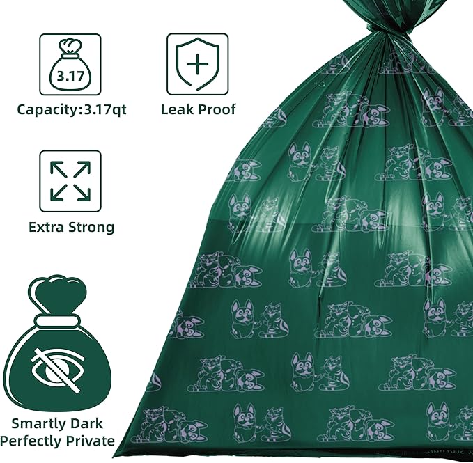 ATIFBOP Dog Poop Bag Dispenser with 30 Bags, Poop Bag Holder Fit All Dog Leashes, Soft and Big Capacity Doggy Bags Refill Carrier (Pink)