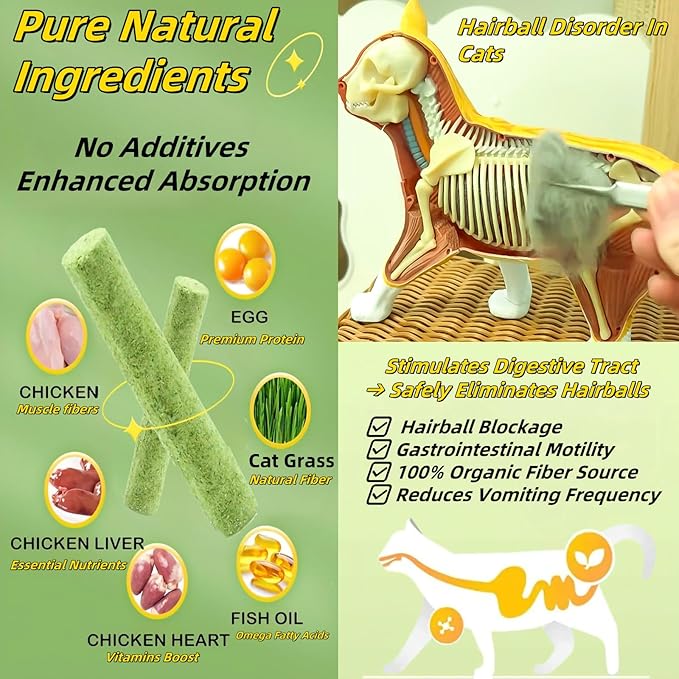 GREMBEB 6Pack Cat Toys Cats Grass Treat Catnip Toy with Silvervine for Indoor Kitten Toys Wood Kitty Chew Rope Grass Sticks for Teeth Cleaning Kitten Snack for Catnip Dental Care Self Play