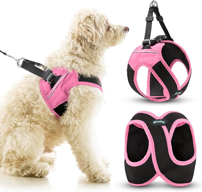 Gooby Escape Free Easy Fit X Step in Dog Harness - Flamingo Pink, Large