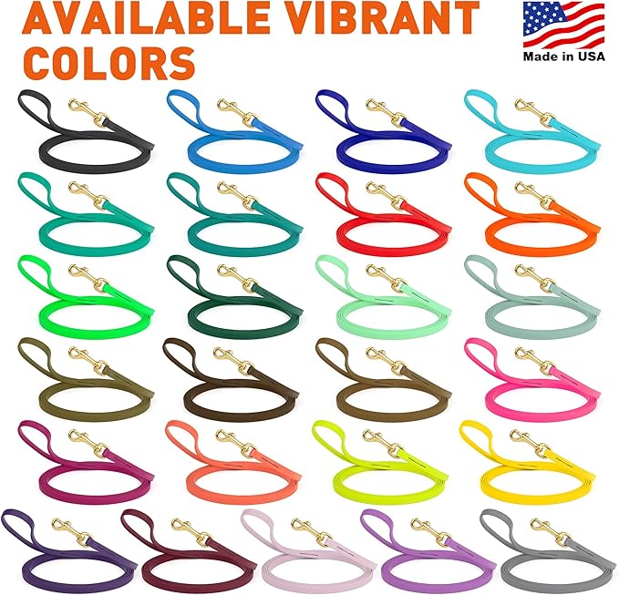 Viper Biothane K9 Working Dog Leash Waterproof Lead for Tracking Training Schutzhund Odor-Proof Long Line with Solid Brass Snap for Puppy Medium and Large Dogs, 15ft Hunter Green